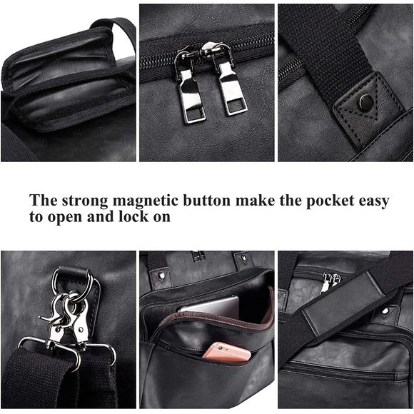 Weekender Bag with Shoe Compartment - Weekender Bag - Men's Travel Duffle Bag - Picture 3 of 4